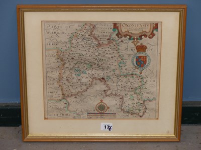 Lot 17 - An early hand coloured map of Oxfordshire...
