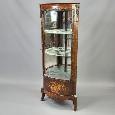 Lot 400 - A vintage French marquetry inlaid gilt metal...