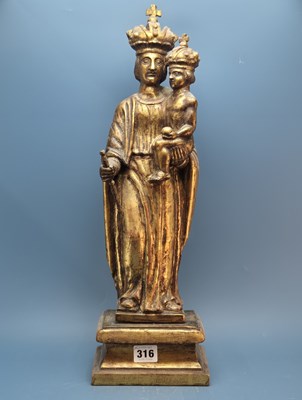 Lot 316 - An antique Continental carved giltwood figure...