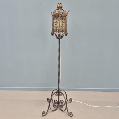Lot 604 - A 17th century style lantern head mounted as a...