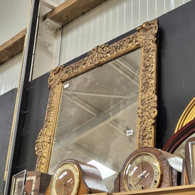 Lot 284 - A 19th century large gilt framed wall mirror....