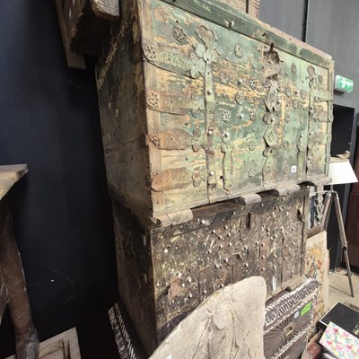 Lot 292 - Two antique Eastern European boxes with metal...