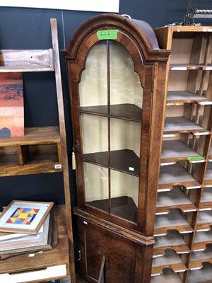 Lot 323a - A Georgian-style mahogany and walnut two-part...