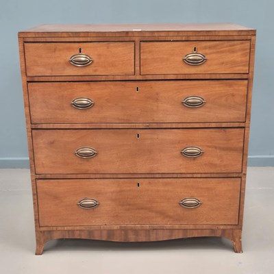 Lot 648 - A George III mahogany and ebony-strung chest...