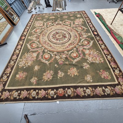Lot 1778 - A 19th century French Aubusson carpet. 440 x...