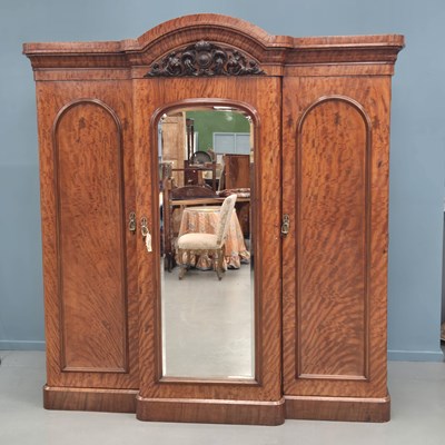 Lot 418 - A Victorian carved mahogany breakfront...