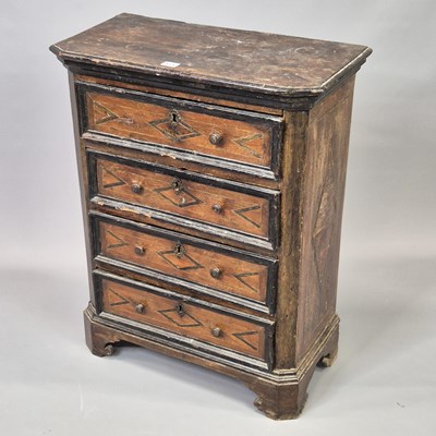 Lot 411 - An early parquetry inlaid Italian walnut...