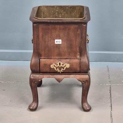 Lot 413 - A Georgian mahogany planter or bazier, brass...