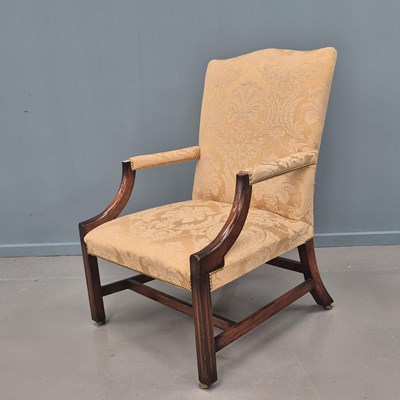Lot 660 - A vintage Georgian style Gainsborough armchair...