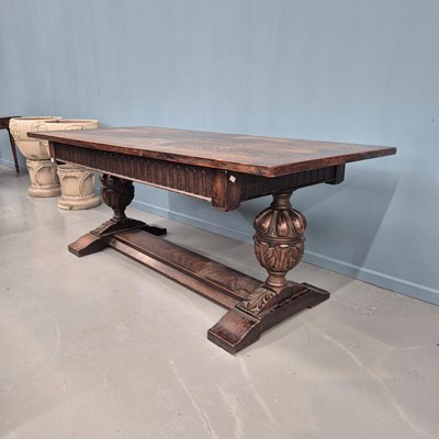 Lot 1351 - An antique, 17th- century style, oak refectory...