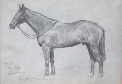 Lot 1382 - Sir Alfred Munnings (1878-1959), 'The Drifter',...