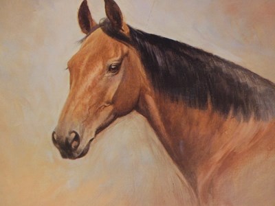 Lot 932 - After Basil Nightingale, a horse portrait of...