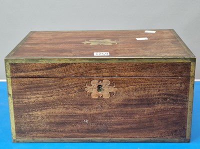 Lot 1259 - A 19th century brass bound mahogany writing...