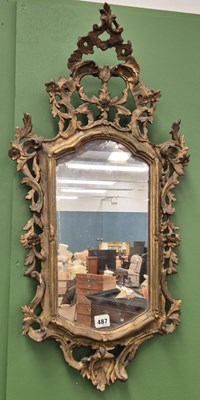 Lot 487 - Two antique Italian carved giltwood cartouche...