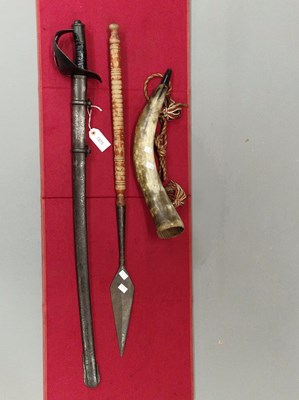 Lot 1875 - A Napoleonic sword in an iron scabbard...