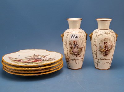 Lot 664 - A pair of Wedgwood lion mask handled vases,...