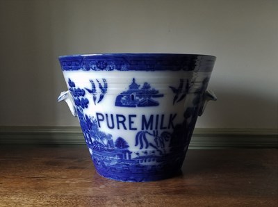 Lot 177 - A rare antique Royal Doulton large dairy bowl...