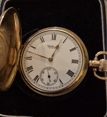 Lot 1242a - A hallmarked 9ct gold pocket watch by Waltham....