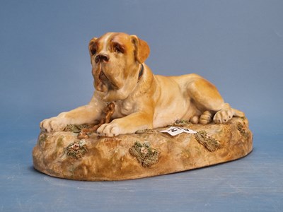 Lot 270 - A Dresden porcelain figure of a bull mastiff...
