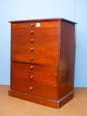 Lot 316 - A mahogany collectors table top chest of eight...