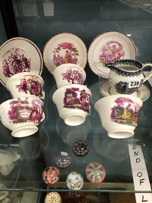 Lot 239 - A jug, side plate and tea cups with Odd...
