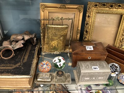 Lot 261 - A pair of electroplate candlesticks, glass...