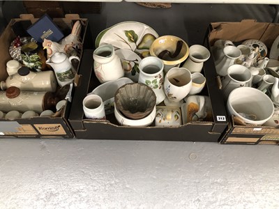 Lot 312 - A collection of Radford ceramics, two hen form...