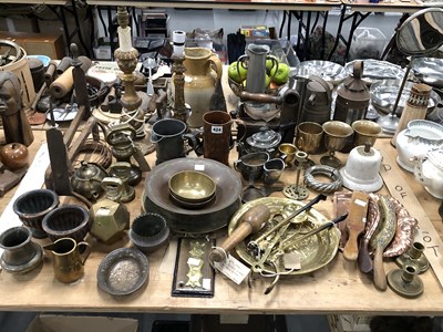Lot 424 - Brass bell weights together with other brass...