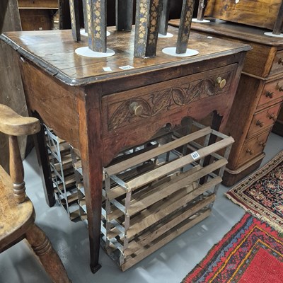 Lot 822 - An 18th century oak side table with single drawer