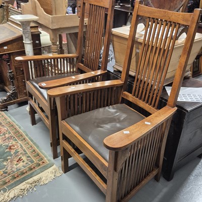 Lot 863 - A pair of armchairs in the manner of Gustav...