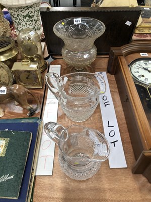 Lot 461 - Two 19th century cut glass jugs together with...