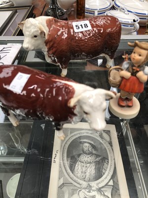 Lot 518 - Two Beswick figures of bulls together with a...
