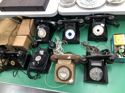 Lot 536 - A WWII field telephone together with seven...