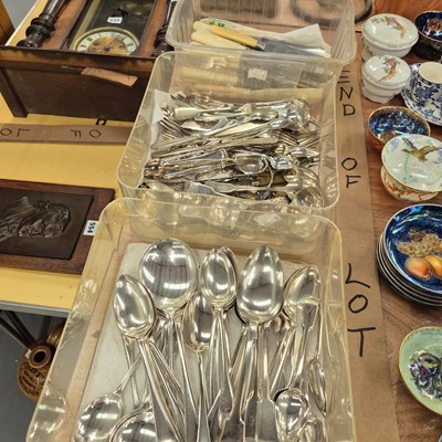 Lot 557 - Various plated cutlery and seven hallmarked...