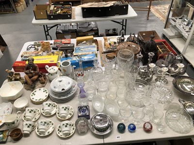 Lot 601 - Various silver plated wares, glass, ornaments...