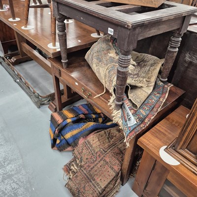 Lot 1157 - A Victorian luggage stand and a mahogany side...