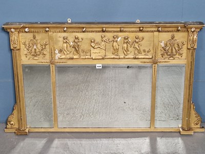 Lot 444 - An antique  Regency style gilt framed three...