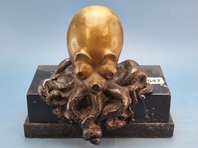 Lot 547 - A partially polished bronze figure of an...