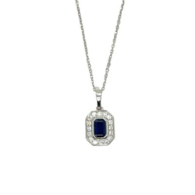 Lot 28 - An 18ct hallmarked white gold step cut...