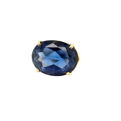 Lot 32 - A vintage large oval gemset cocktail...