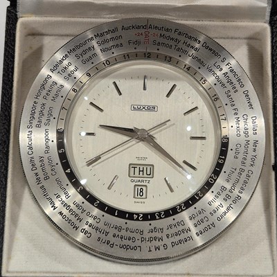 Lot 50 - A vintage Luxor Piston head form desk clock...