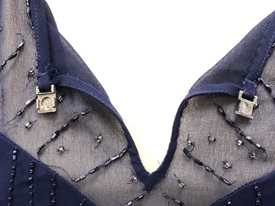 Lot 144 - Clothing - Reiss blue beaded dress UK size 10,...