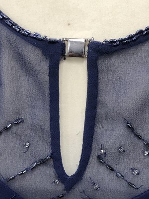 Lot 144 - Clothing - Reiss blue beaded dress UK size 10,...