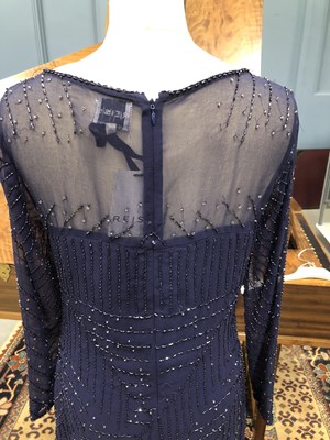 Lot 144 - Clothing - Reiss blue beaded dress UK size 10,...