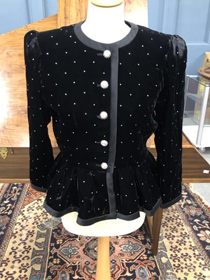 Lot 145 - Clothing - Saint Laurent black velvet jacket...