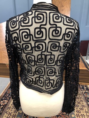 Lot 129 - Clothing - A Frank Usher silk black and white...