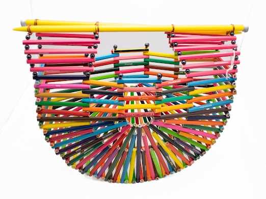 Lot 106 - Wicker-style basket bag made from repurposed...