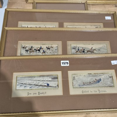 Lot 1575 - A set of seven Thomas Stevens woven silk...