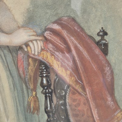 Lot 1592 - A large late Victorian pastel study of a lady...