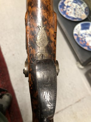 Lot 191 - A 19th-century double-barreled percussion...